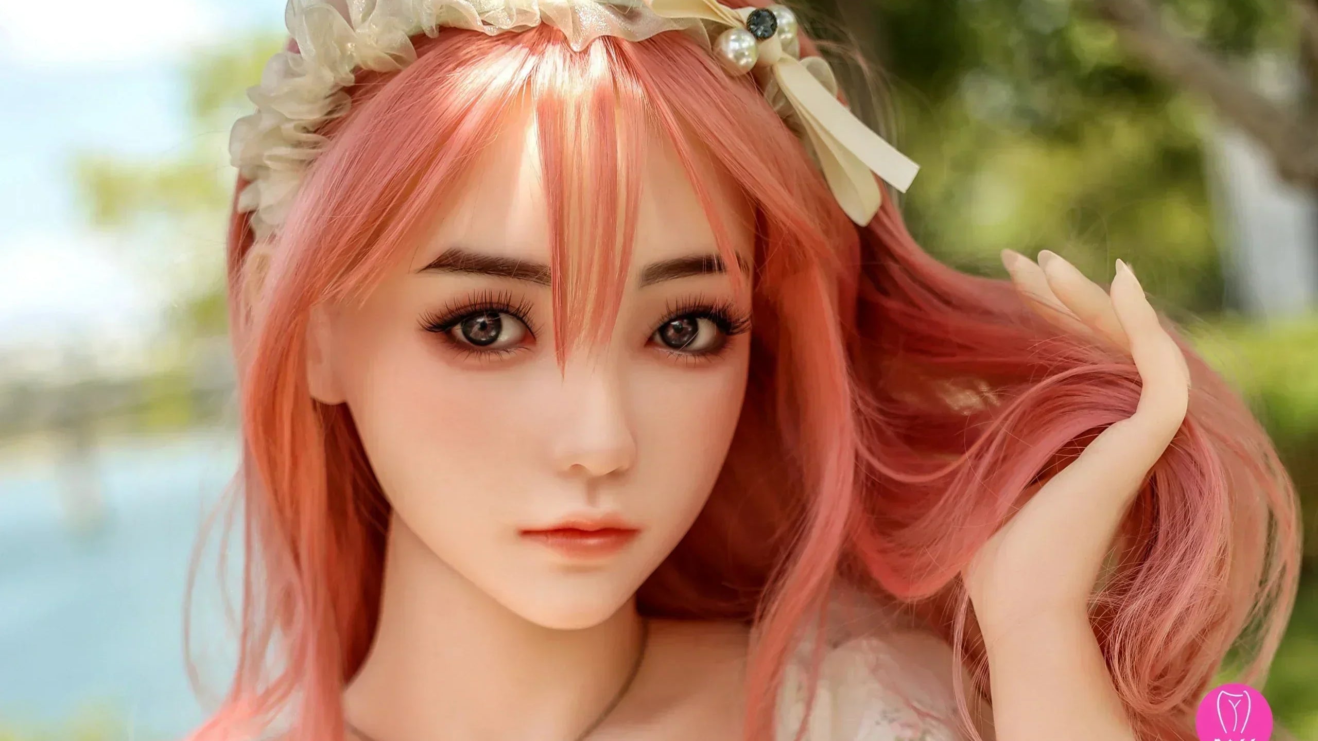 YJLFS series silicone headsculpt being hand-painted by a master artist at YJL Doll factory — lifelike makeup application on premium medical-grade silicone