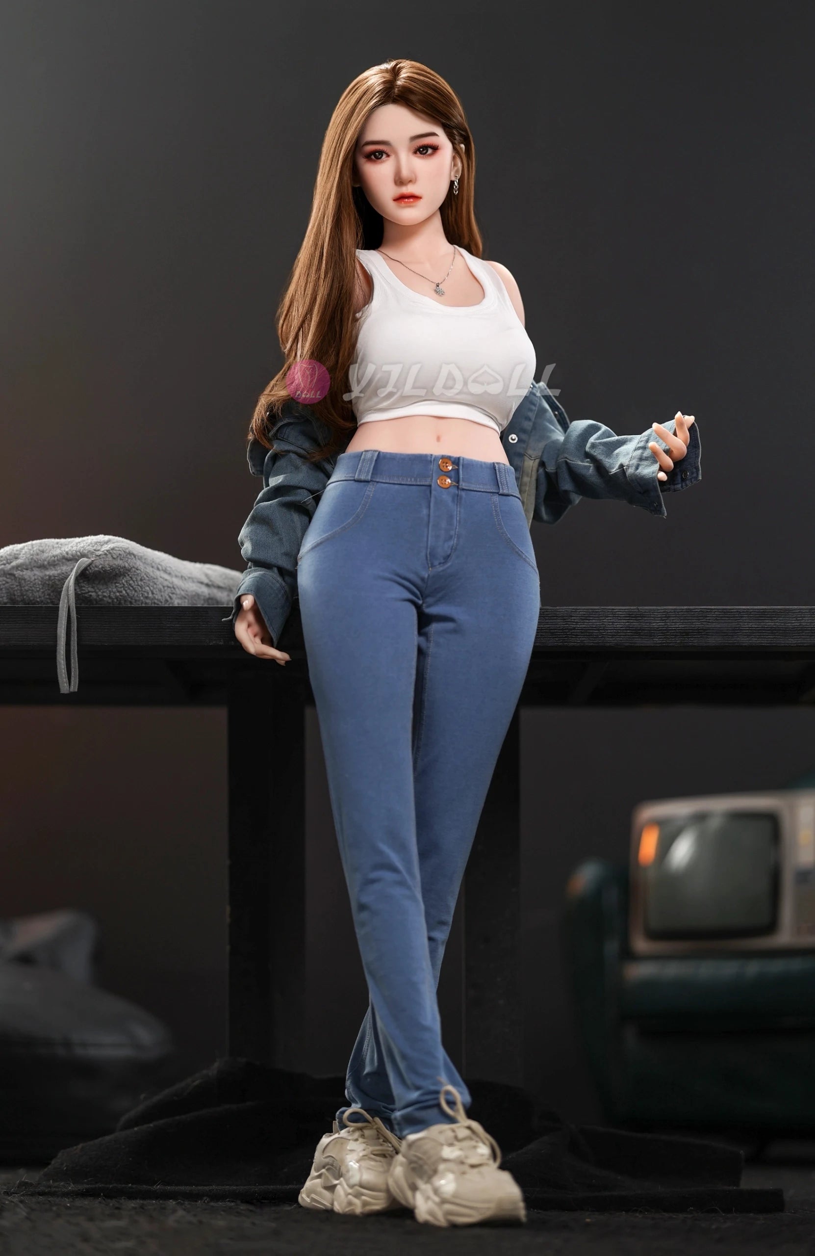 Jiang Yan 163CM/5FT3 F Cup TPE Body+Silicone Head Sex Doll