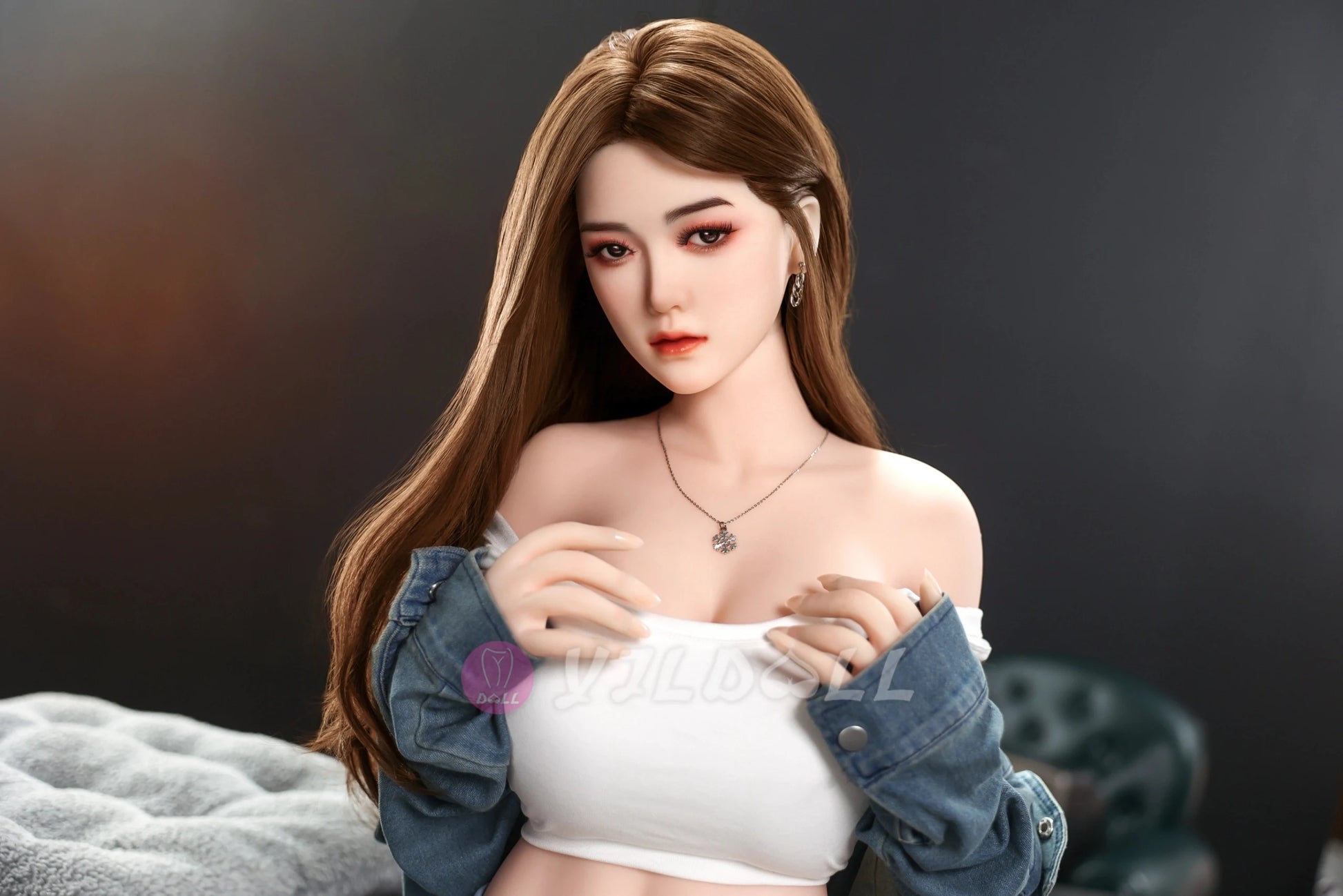 Jiang Yan 163CM/5FT3 F Cup TPE Body+Silicone Head Sex Doll