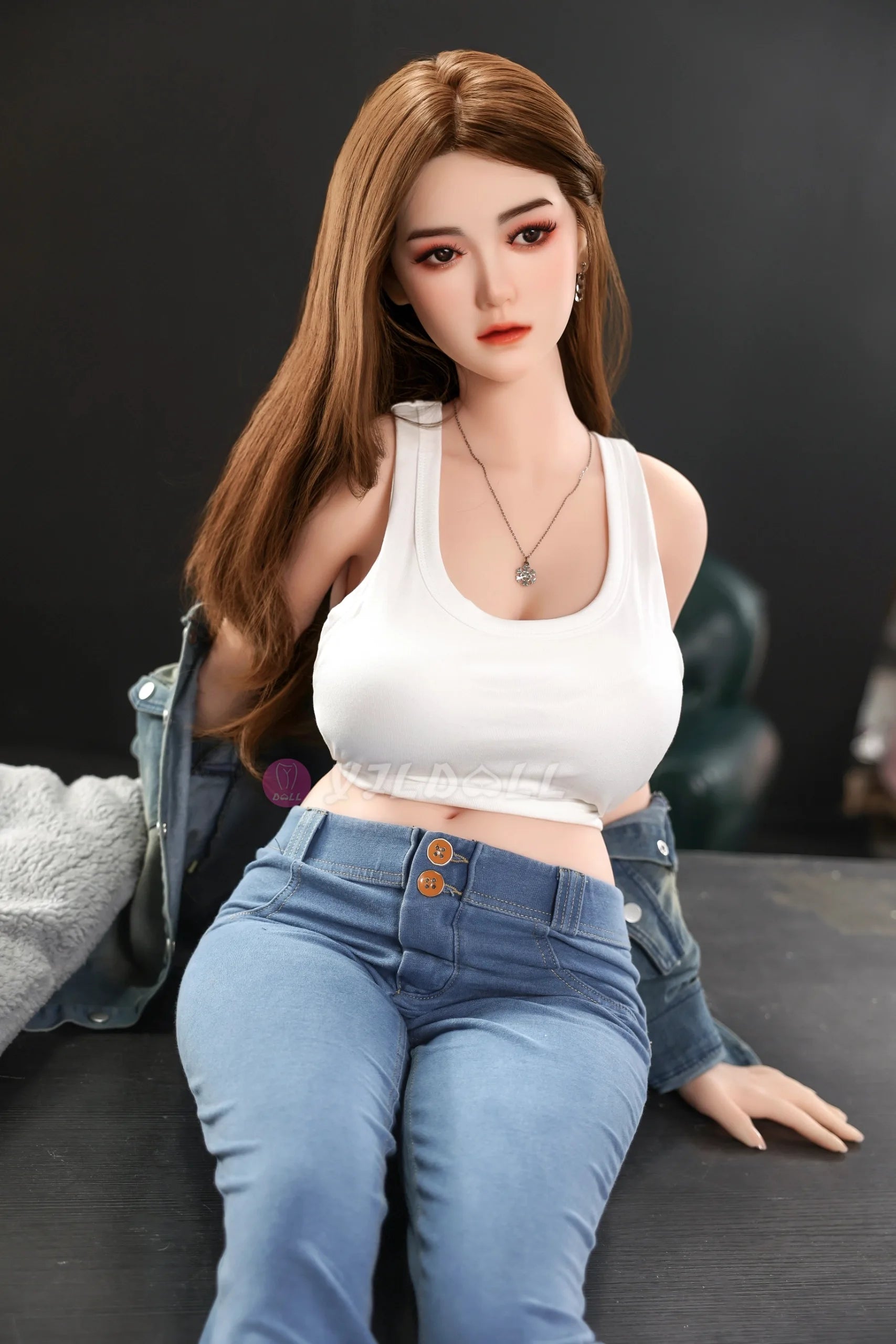 Jiang Yan 163CM/5FT3 F Cup TPE Body+Silicone Head Sex Doll