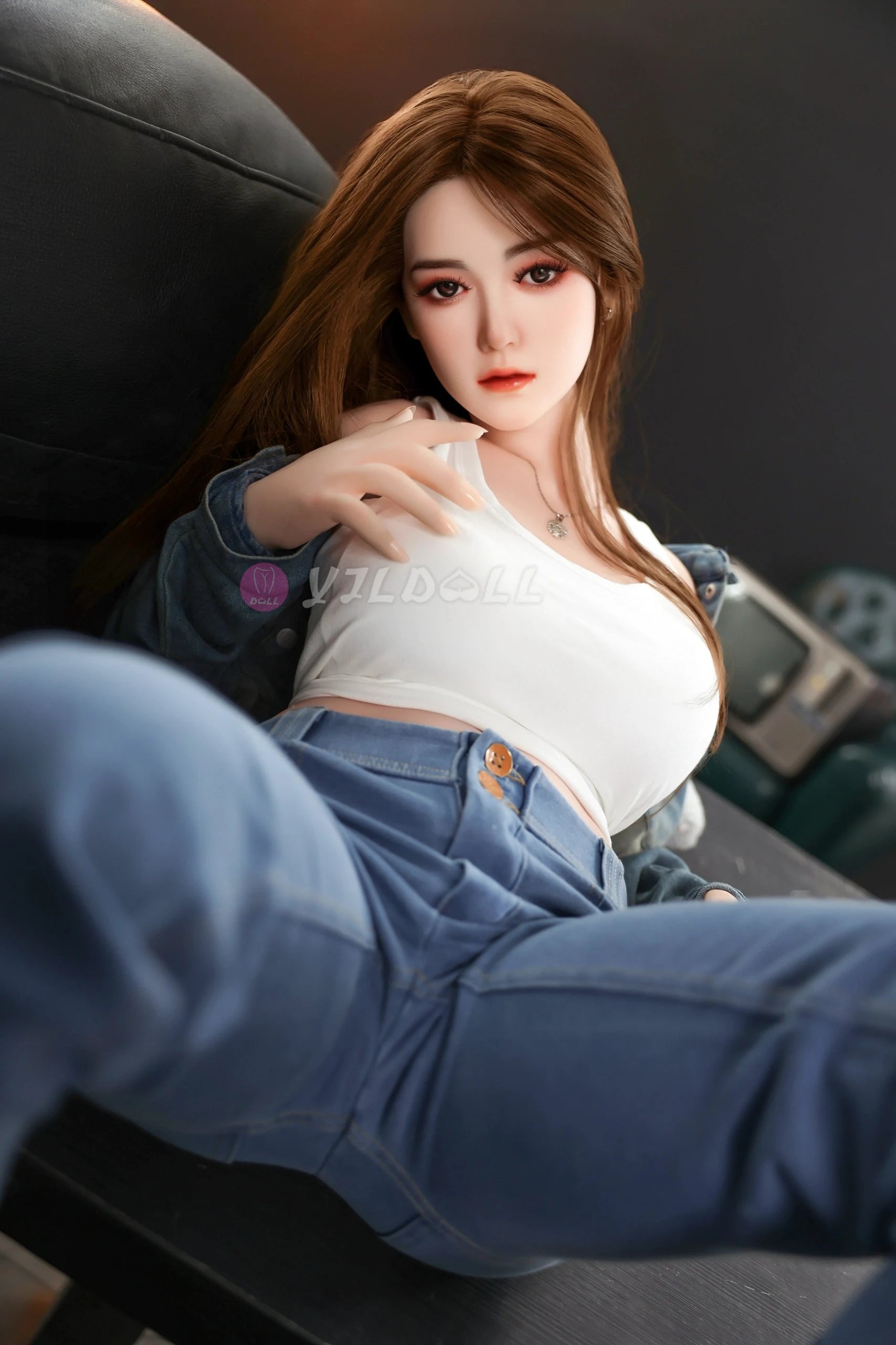 Jiang Yan 163CM/5FT3 F Cup TPE Body+Silicone Head Sex Doll