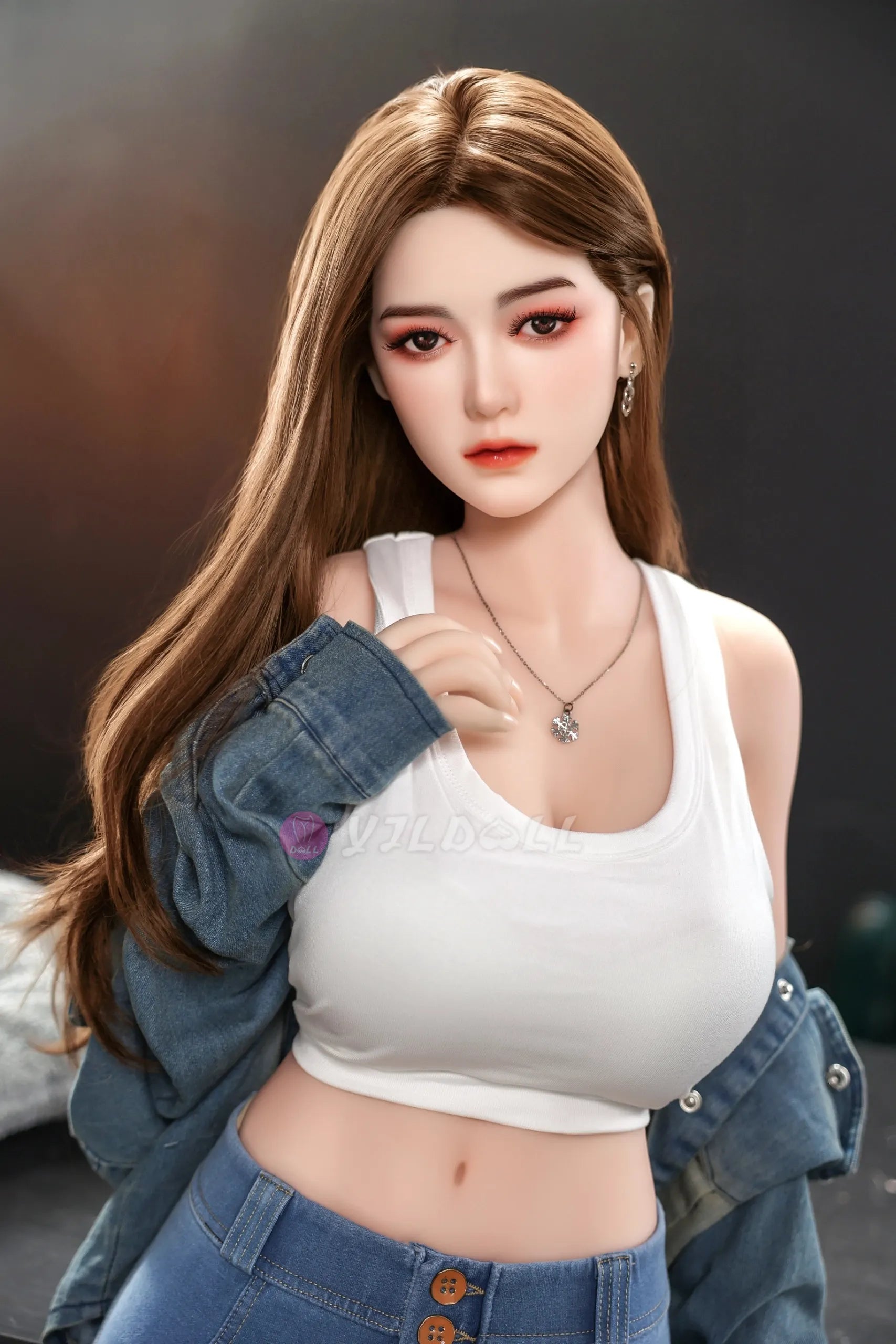 Jiang Yan 163CM/5FT3 F Cup TPE Body+Silicone Head Sex Doll