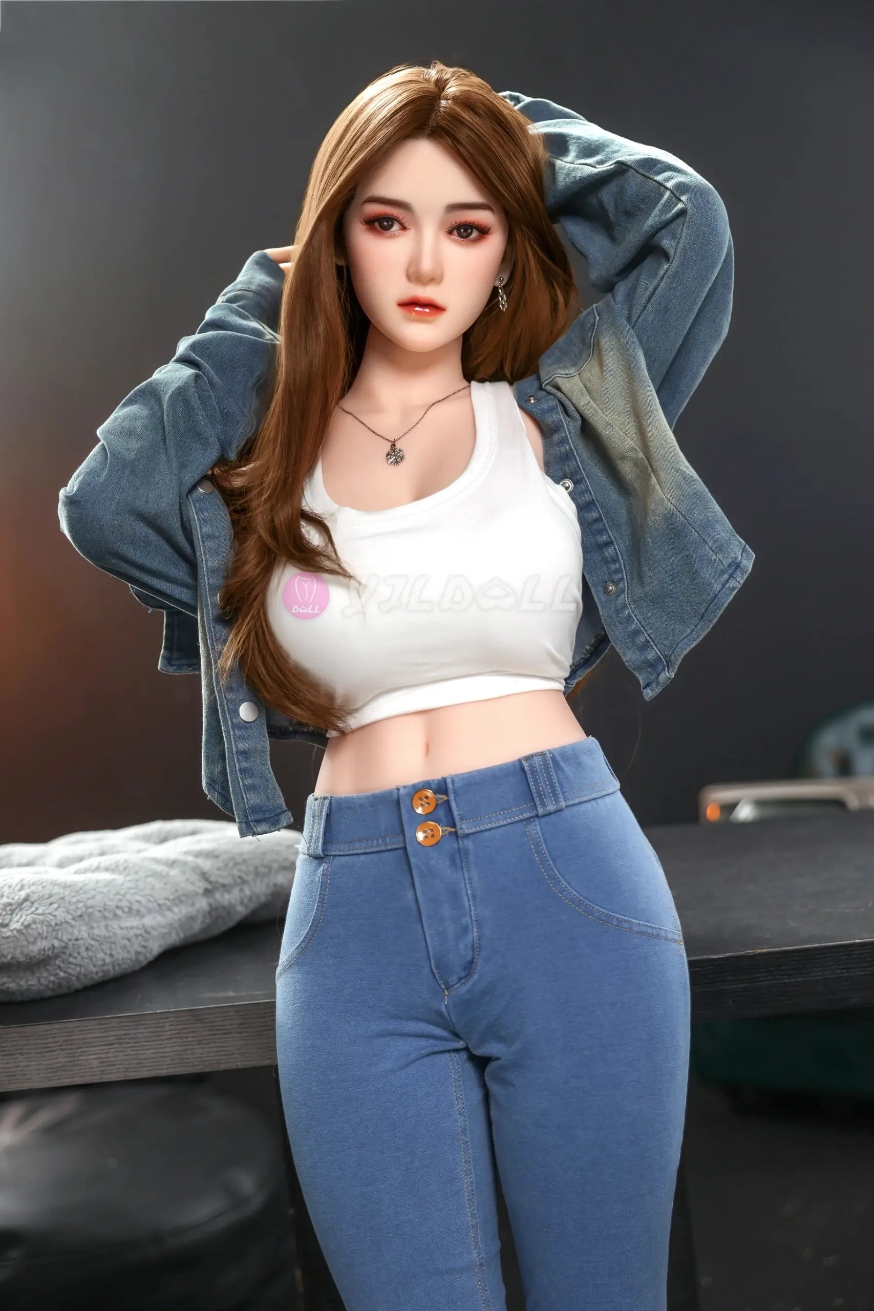 Jiang Yan 163CM/5FT3 F Cup TPE Body+Silicone Head Sex Doll