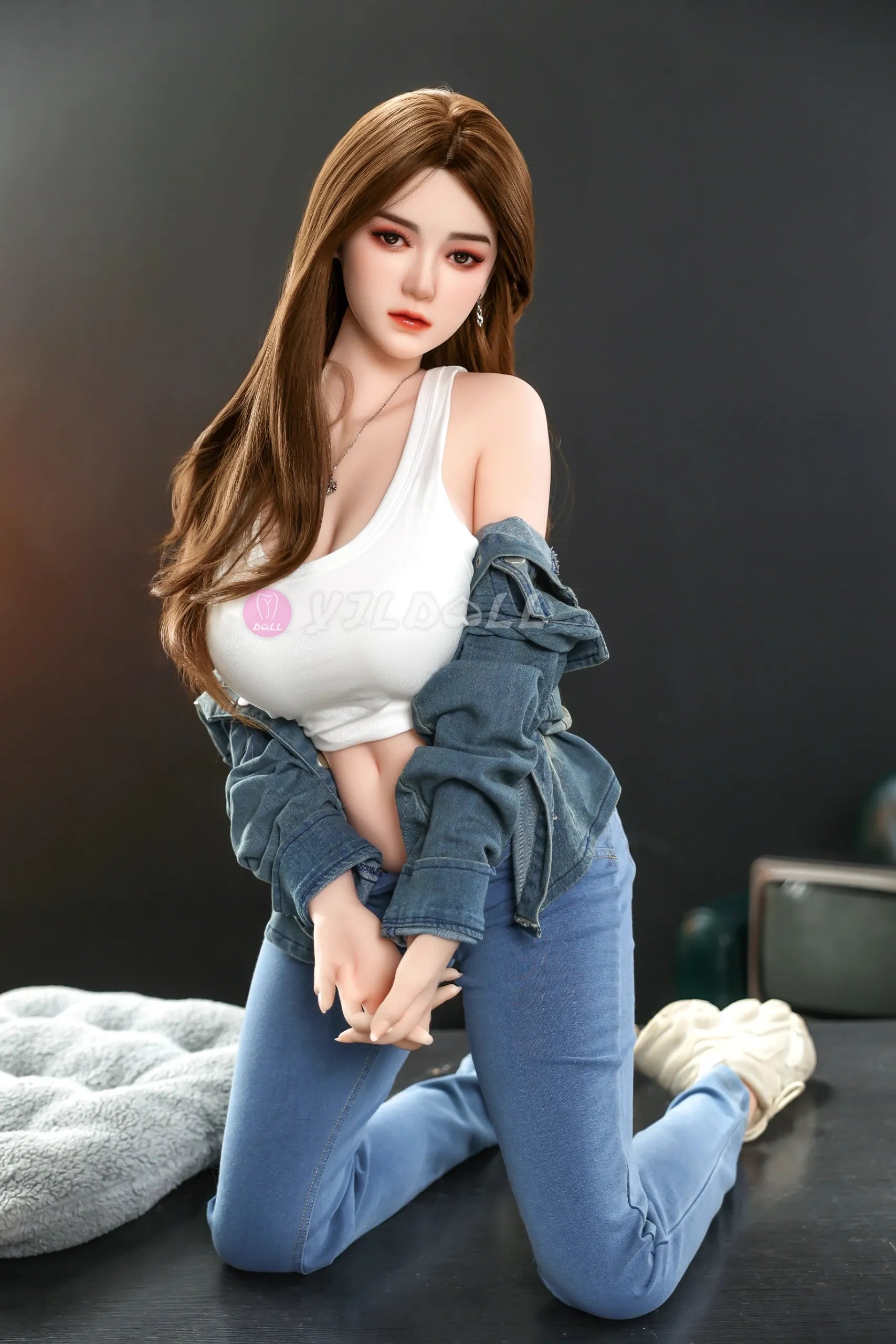 Jiang Yan 163CM/5FT3 F Cup TPE Body+Silicone Head Sex Doll