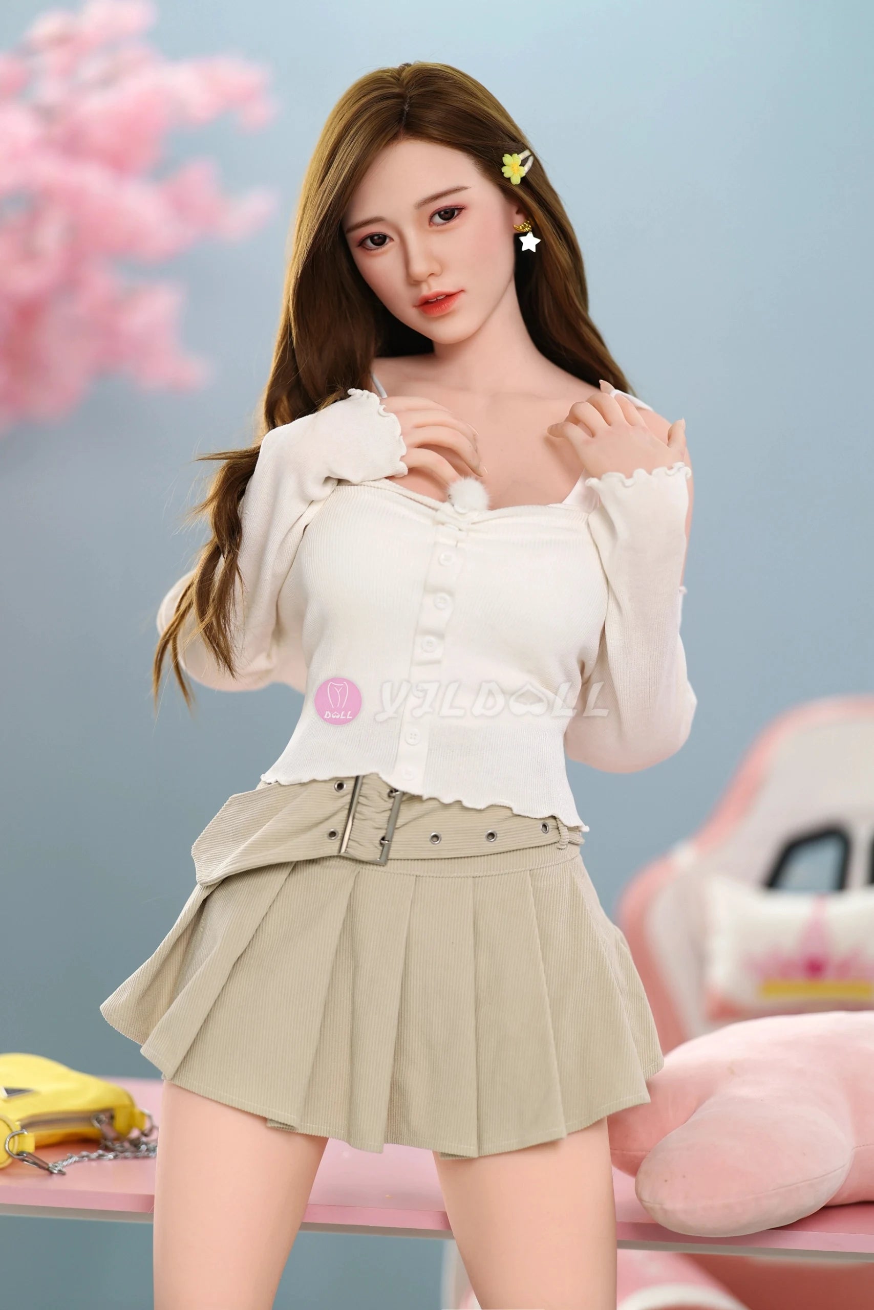 Long Li 170CM/5FT6 D Cup TPE Body+Silicone Head Sex Doll